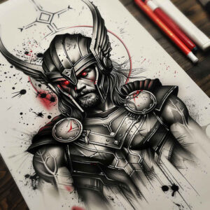 fire-and-lightning-tattoo-realism-balanced-light-for-calf – tattoo design ideas free ai generated – Gallery: thor-inkby-ai