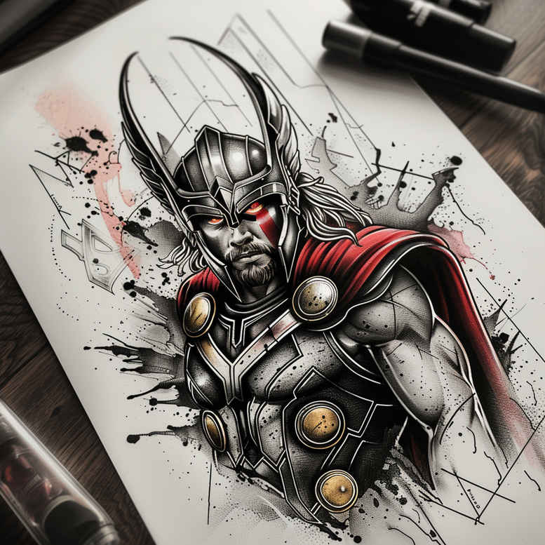 thor tattoo design ideas Surrealism fantastical elements ancient strength for wrist