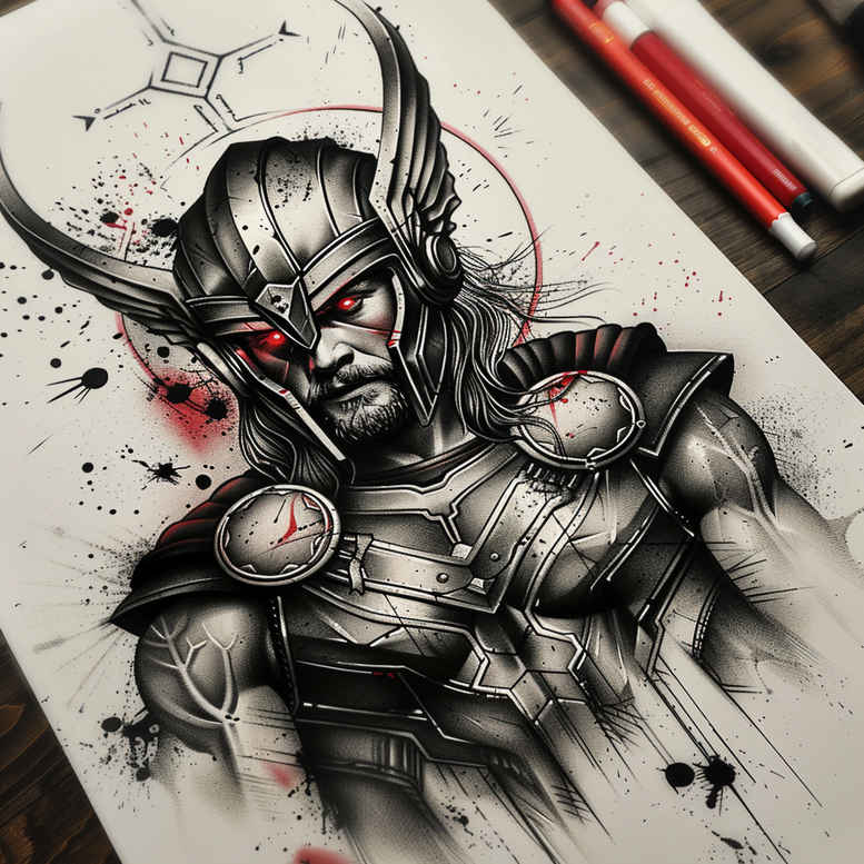 thor tattoo design ideas Surrealism phantom brute force stands for strength