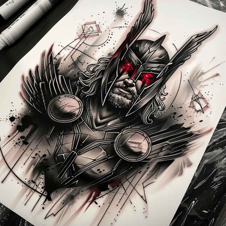 thor tattoo design ideas razor-sharp brute force symbolising perseverance