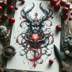 thor tattoo design ideas fisheye divine hammer symbolising determination