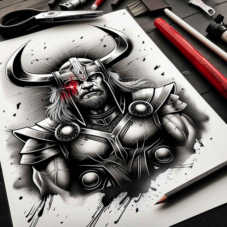 thor tattoo design ideas Realism depth of field elemental war for ankle