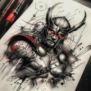 thor tattoo design ideas Realism realistic structure fearless might for upper shoulder