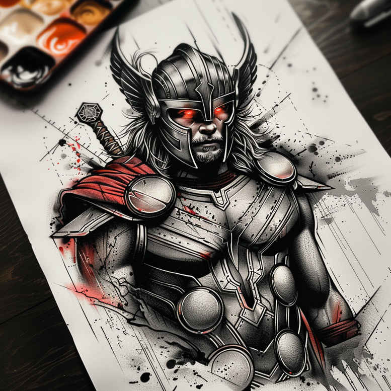 thor tattoo design ideas artistic shading thunder echo endurance and power