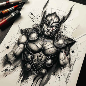 motion-thor-tattoo-neotraditional-modern-classic-for-shin – tattoo design ideas free ai generated – Gallery: thor-inkby-ai