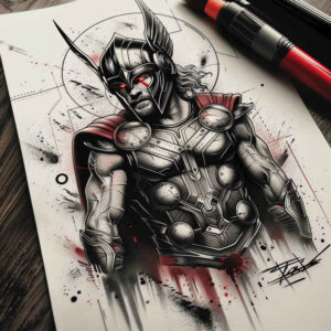 mystical-symbol-tattoo-surrealism-vibrant-contrasts-for-lower-chest – tattoo design ideas free ai generated – Gallery: thor-inkby-ai