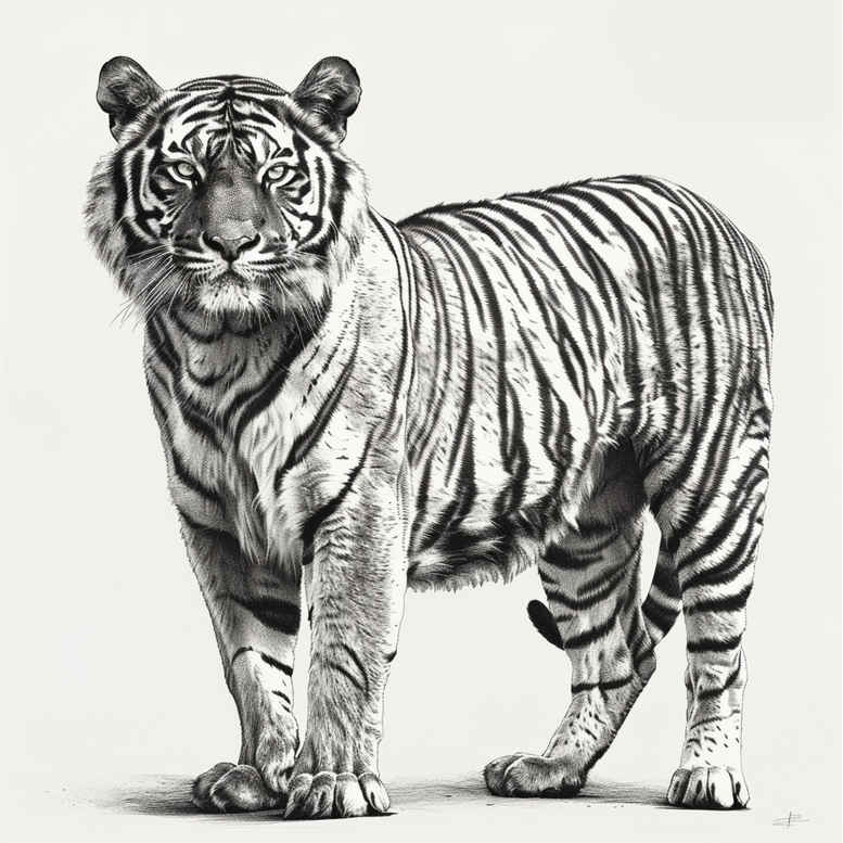 abstract-tiger – tattoo design ideas free ai generated – neotraditional-soft-blending – for-collarbone – Gallery: tigers-inkby-ai