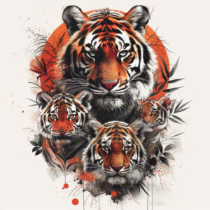 abstract-tiger – tattoo design ideas free ai generated – realism-real-ink-flow – for-outer-arm – Gallery: tigers-inkby-ai