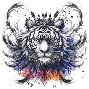 geometric-tiger – tattoo design ideas free ai generated – realism-blended-gradients – for-inner-arm – Gallery: tigers-inkby-ai