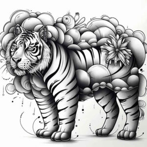 geometric-tiger – tattoo design ideas free ai generated – realism-depth-of-field – for-upper-arm – Gallery: tigers-inkby-ai