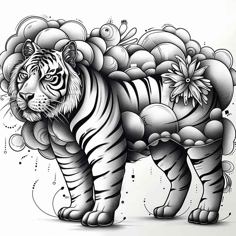 geometric-tiger – tattoo design ideas free ai generated – realism-depth-of-field – for-upper-arm – Gallery: tigers-inkby-ai
