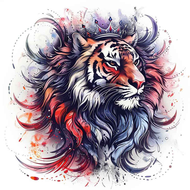 geometric-tiger – tattoo design ideas free ai generated – surrealism-ethereal-textures – for-toe – Gallery: tigers-inkby-ai