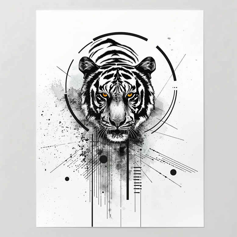 minimalist-tiger-tattoo – tattoo design ideas free ai generated – realism-naturalistic – for-ribs – Gallery: tigers-inkby-ai
