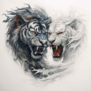 mystical-tiger – tattoo design ideas free ai generated – neotraditional-decorative-detail – for-upper-shoulder – Gallery: tigers-inkby-ai