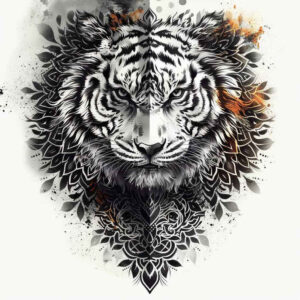 mystical-tiger – tattoo design ideas free ai generated – neotraditional-rich-shading – for-shoulder – Gallery: tigers-inkby-ai