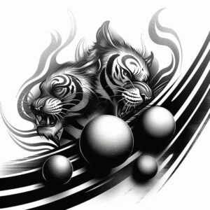 tigers tattoo design ideas Surrealism hallucinogenic apex predator for lower arm