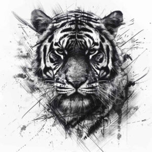 tigers tattoo design ideas Surrealism visionary claw force stands for courage
