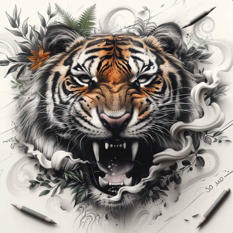 tigers tattoo design ideas high-key feline movement for chest