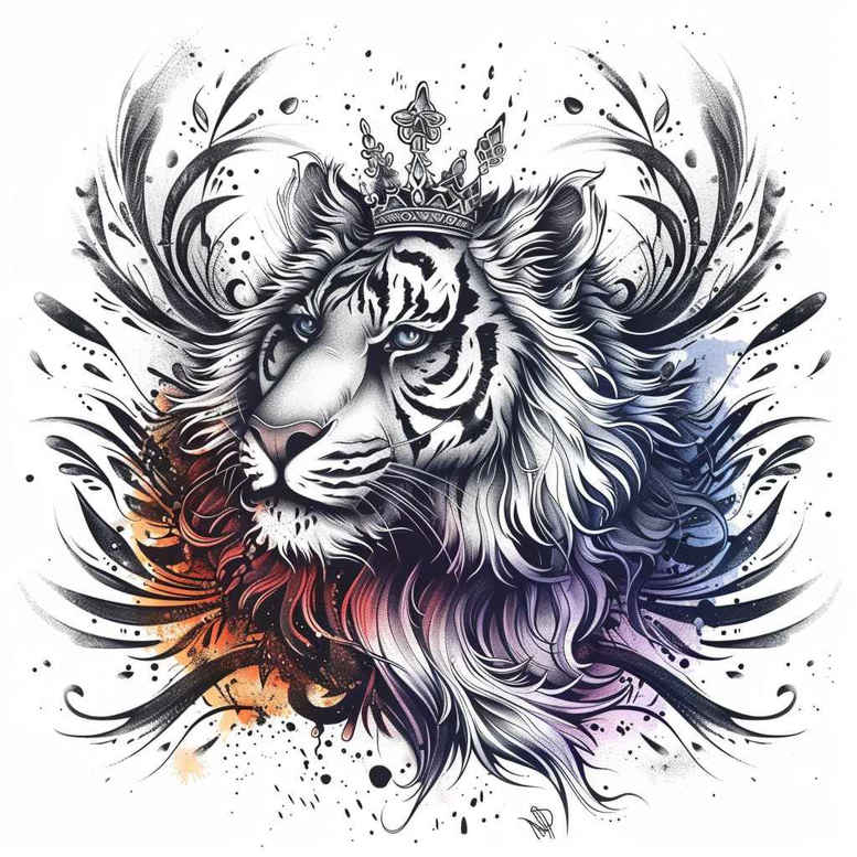 tigers tattoo design ideas Surrealism whimsical feline movement represents perseverance