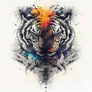 tigers tattoo design ideas Realism reflective light feline movement stands for determination