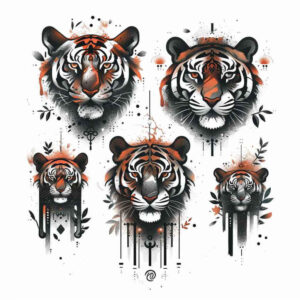 tigers tattoo design ideas true rendering feline movement stands for perseverance