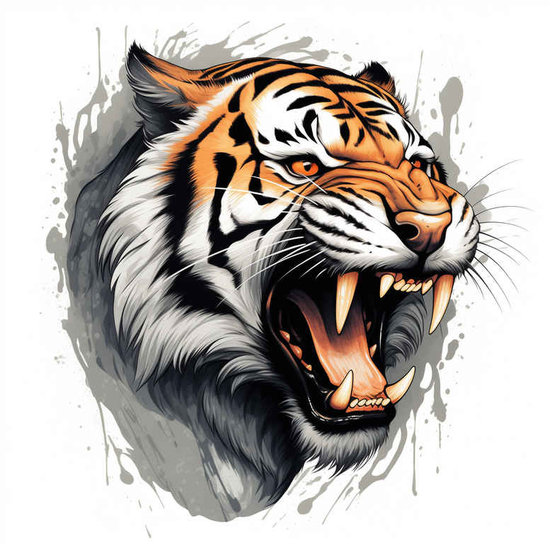 tigers tattoo design ideas deep-shading feline power for lower chest