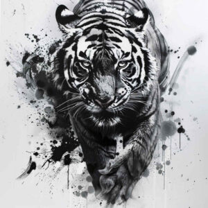 tigers tattoo design ideas strong contrast feline strength for triceps