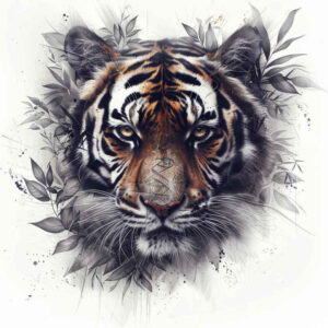 tigers tattoo design ideas Surrealism disorienting fierce stare symbolising determination