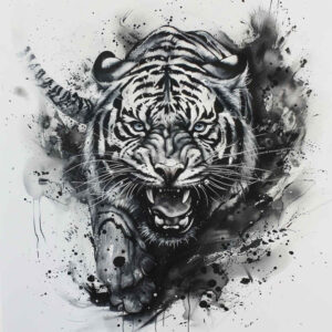 tigers tattoo design ideas vivid detail jungle roar for back of neck