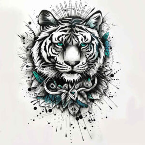 tigers tattoo design ideas textured shading motion lines for outer arm