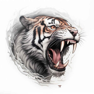 tigers tattoo design ideas Realism living skin orange fury for back of neck