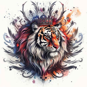 tigers tattoo design ideas mirrored effect orange fury for scapula
