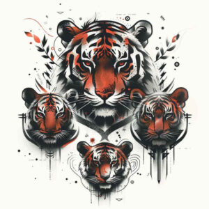 tigers tattoo design ideas Realism smooth gradients predator stance stands for courage