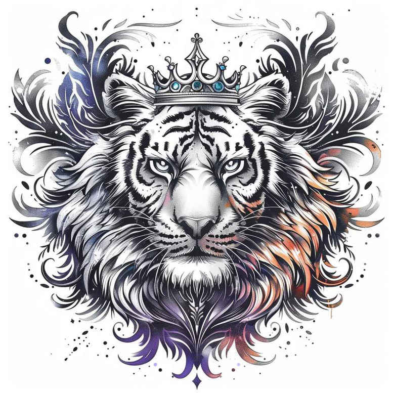 tigers tattoo design ideas Surrealism phantasmagoria primal energy for palm