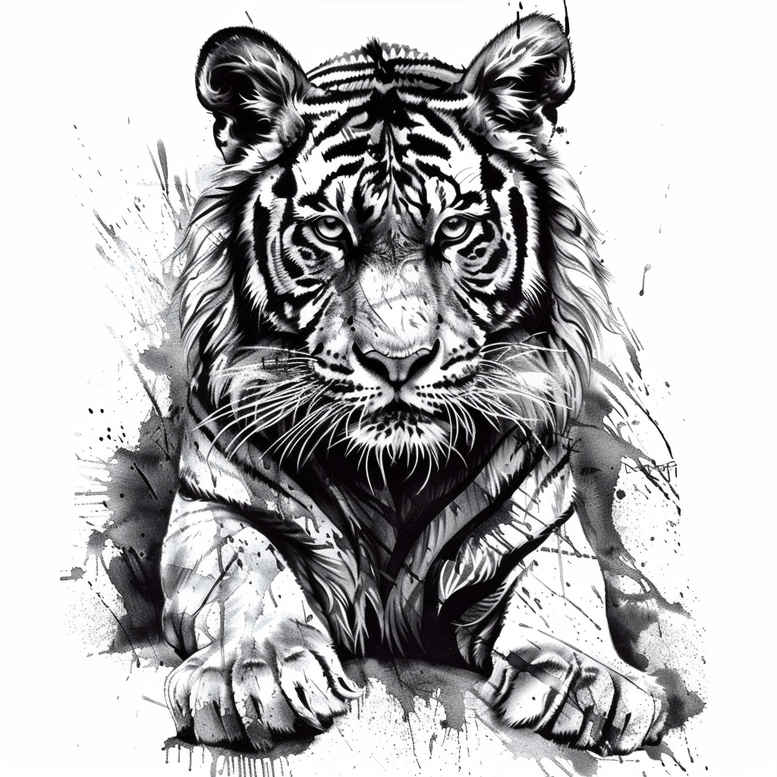 tigers tattoo design ideas Realism photographic quality primal energy for upper arm