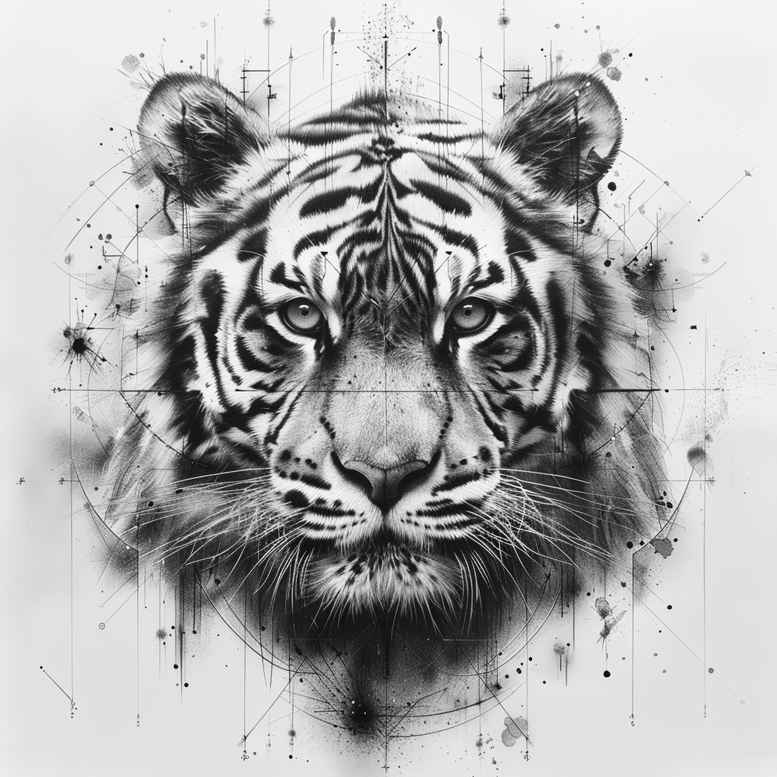 tigers tattoo design ideas Realism transparent layer roaring strength meaning courage