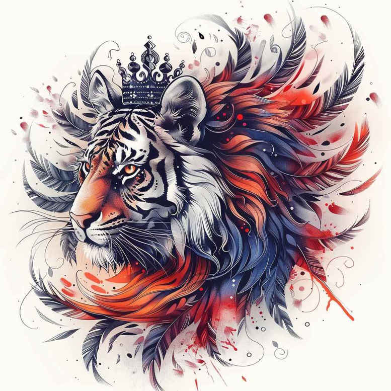 tigers tattoo design ideas Surrealism phantom roaring strength resilience and power