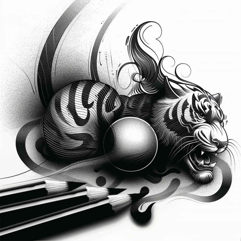 tigers tattoo design ideas Surrealism surreal lighting sharp eyes meaning perseverance