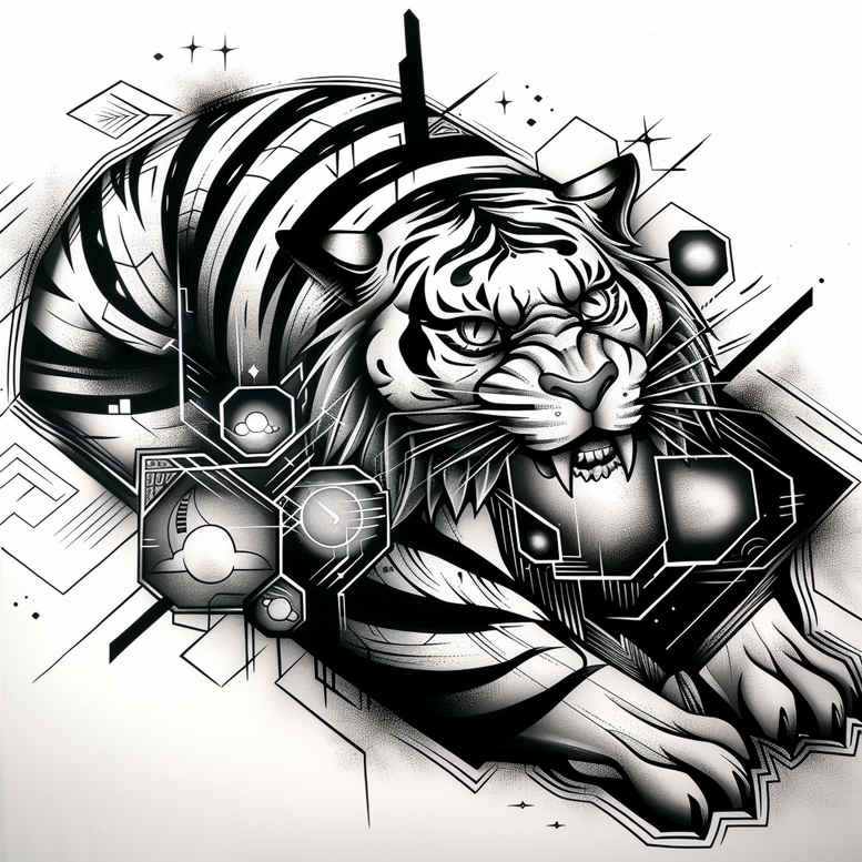 tigers tattoo design ideas Neotraditional dynamic color tattoo wildness stands for determination