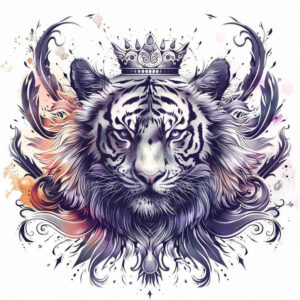 tigers tattoo design ideas Surrealism shimmering forms wild pattern for sternum