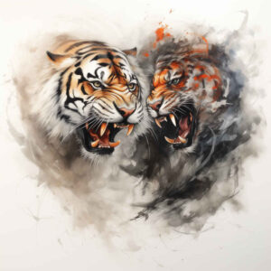 tigers tattoo design ideas Surrealism dreamscape wild stripes for side torso