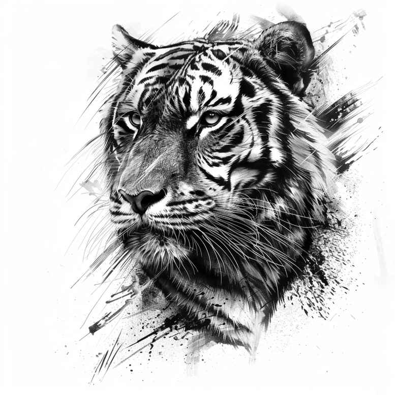 tigers tattoo design ideas Surrealism enigmatic visuals wild stripes for upper back