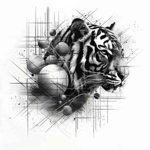 tiger-and-freedom – tattoo design ideas free ai generated – neotraditional-dynamic-composition – for-shoulder – Gallery: tigers-inkby-ai
