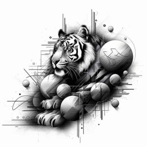 tiger-and-spirituality-for-men – tattoo design ideas free ai generated – neotraditional-classic-motifs – for-behind-ear – Gallery: tigers-inkby-ai