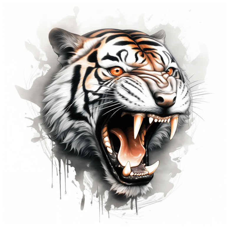 tiger-and-spirituality-for-men – tattoo design ideas free ai generated – neotraditional-layered-fill – for-nape – Gallery: tigers-inkby-ai