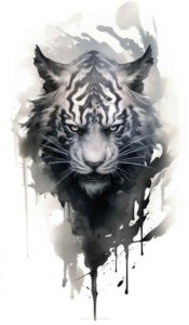 tiger-and-spirituality-for-men – tattoo design ideas free ai generated – surrealism-shifting-shapes – for-shoulder – Gallery: tigers-inkby-ai