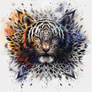 tiger-artistic-detail – tattoo design ideas free ai generated – neotraditional-clean-fill – for-ribs – Gallery: tigers-inkby-ai