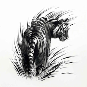 tiger-artistic-detail – tattoo design ideas free ai generated – neotraditional-detailed-linework – for-foot – Gallery: tigers-inkby-ai