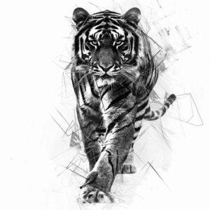 tiger-artistic-detail – tattoo design ideas free ai generated – realism-refined-contrast – for-outer-arm – Gallery: tigers-inkby-ai
