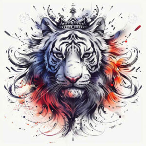 tiger-battle-motif – tattoo design ideas free ai generated – neotraditional-dynamic-color – for-wrist – Gallery: tigers-inkby-ai